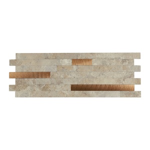 OEM/ODM Peel and Stick <b>Backsplash</b> Mosaic Faux Stone Look Mixed Aluminium Peel-and-stick-<b>tile</b> for Walls - Product Image 1