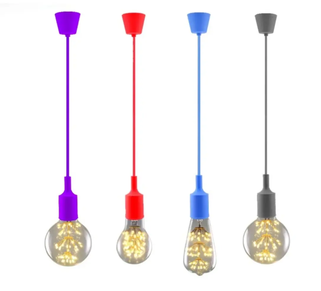 Suporte de lâmpada pendente decorativo para casa moderna, lâmpada universal Edison ambientada, luminária pendente para restaurante, E27