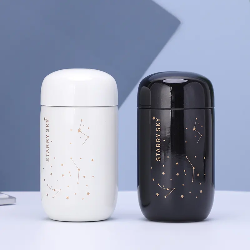 Paslanmaz çelik çift katmanlı termos bardak yıldız gökyüzü yıldız güzel moda Mini yaratıcı su bardağı mağaza hediye