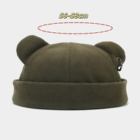 Nouvelle mode de rue hommes ours oreille Yuppie propriétaire chapeau femmes à la mode Version coréenne fer anneau hip-hop sans bord Melon peau chapeau