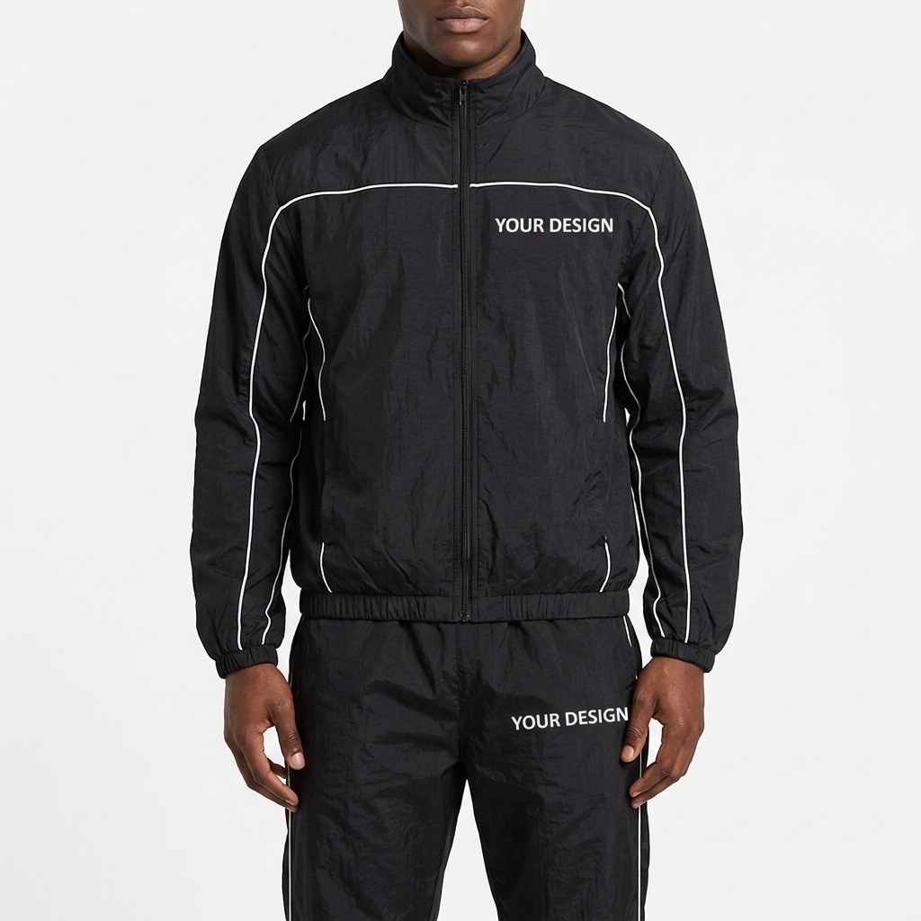 Wholesale Custom OEM Embroidery Waterproof Mens Sweat Suit Tracksuit Sport Set with Zippers Training Wear Factory · image 2
