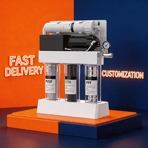 Sistema Purificador <span class=keywords><strong>de</strong></span> Agua RO <span class=keywords><strong>de</strong></span> <span class=keywords><strong>5</strong></span> <span class=keywords><strong>Etapas</strong></span> Personalizado <span class=keywords><strong>de</strong></span> Fábrica, 100GPD 4000L, con Carbón Activo, Ósmosis <span class=keywords><strong>Inversa</strong></span>, para Debajo del Fregadero - Product Image 1
