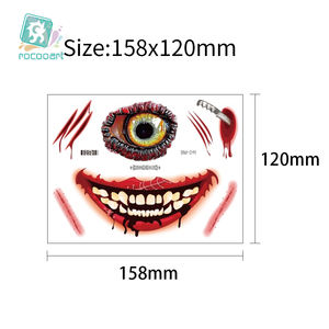 BM ชุดร้านค้าออนไลน์พร้อมรอยสักใบหน้าซอมบี้ปลอมริมฝีปากใหญ่ตกแต่งหน้ากากฮาโลวีนด้วยเลือดสติกเกอร์รอยสักชั่วคราว - Product Image 5