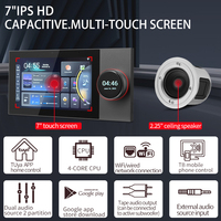 Système de musique d'ambiance intelligent Tuya pour maison connectée, 7 pouces, 8*25W, haut-parleur de plafond, panneau de commande central intelligent, amplificateur mural