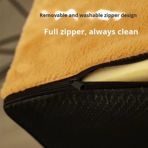 บันไดสัตว์เลี้ยงแบบมีโฟมบุผ้าหนังกลับ ถอดซักได้ กันลื่น ดีไซน์เรียบง่าย สำหรับสุนัขขนาดเล็กถึงกลาง บันไดช่วยปีน - Product Image 5