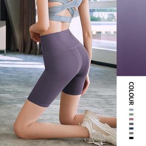 Pantaloncini Yoga <span class=keywords><strong>Donna</strong></span> Stile Europeo Americano a Vita Alta, Tinta Unita, Effetto Sollevamento Fianchi, Aderenti e Traspiranti - Product Image 2