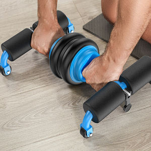 2025 latihan kebugaran Gym rumah, dengan roda <span class=keywords><strong>Ab</strong></span> multifungsi Set Roller inti alat bantuan latihan dan Bar dorong dapat disesuaikan - Product Image 6