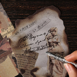 28 unids/pack Vintage <span class=keywords><strong>brasas</strong></span> en forma de quema Manual Material papel Retro tridimensional relieve DIY Manual Material - Product Image 4