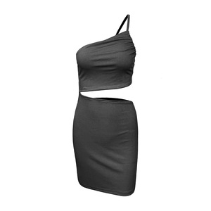 Prezzo ragionevole fabbrica spalla singola abiti eleganti per le donne Bodycon ritagliato fuori vestito - Product Image 3