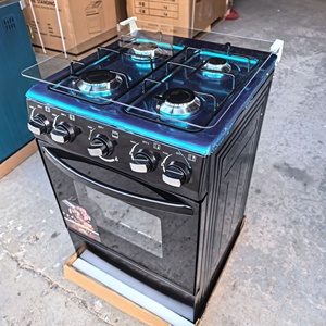 <span class=keywords><strong>Encimera</strong></span> de Vidrio Templado con Cuatro Hornillas de <span class=keywords><strong>Gas</strong></span> y Horno con Puerta Extraíble de Gran Capacidad (50), Negro, de Alta Gama, Integrado - Product Image 3