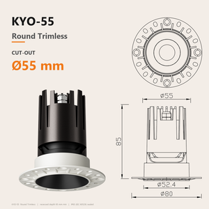 IP65 Trimless Tiltable LED Downlight 9W Anti Glare Recessed Ceiling Spotlight Cutout 2700K to 6000K Indoor - Product Image 2