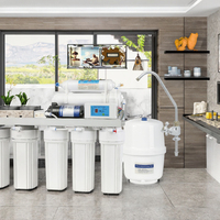 Système de purification d'eau intelligent sans réservoir à osmose inverse 100 GPD avec charbon actif sous évier et robinet intelligent en plastique pour usage domestique et hôtelier