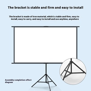 Écran de projecteur électrique extérieur Portable <span class=keywords><strong>toile</strong></span> 16:9 Format support de suspension murale sans poinçon pour usage domestique chambre - Product Image 3