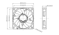 Mini ventilateurs haute vitesse 8015 80x80x15mm 80mm Turbine à vent Ventilateur pour le refroidissement des racks de serveurs DC 12V 24V Ventilateurs à flux axial