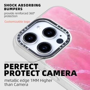Coques de téléphone personnalisées en TPU transparent anti-choc 3M, coque de téléphone mate rose nacre pour iPhone 16 15 14 13 Pro Max - Product Image 4