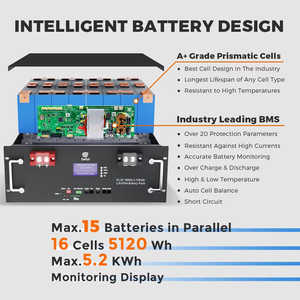Grade a <b>24v</b> 25.6v 280ah Solar Lithium Ion <b>Battery</b> Rack Mount 5kwh 7kwh 10kwh 15kwh Home Energy Storage <b>Battery</b> 51.2v 48v - Product Image 3