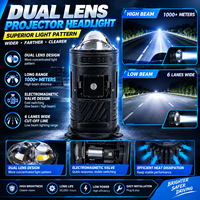 Projecteur H4 Bi-LED à double lentille, phare de voiture à double faisceau (loin/rapproché), kit de modernisation Plug and Play avec ventilateur de refroidissement CSP LED