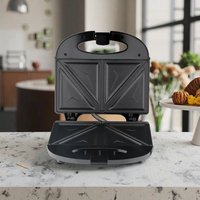 Mini Machine à Petit-Déjeuner Électrique 3-en-1 Semi-Automatique : Gaufrier, Cuiseur à Œufs et Grille-Pain en Bakélite pour Snacks et Pancakes