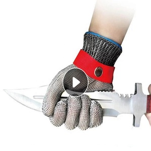 Gants de sécurité <span class=keywords><strong>pour</strong></span> la cuisine, <span class=keywords><strong>pour</strong></span> l'ouverture des huîtres, le filetage du poisson, le traitement des aliments, en acier inoxydable 304, résistant aux coupures, gants de travail <span class=keywords><strong>pour</strong></span> boucher - Product Image 2