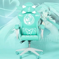 Ange avec des ailes Chaise de jeu Design mignon Chaise d'ordinateur avec coussin à ressort de poche Chaise de jeu de massage avec repose-pieds