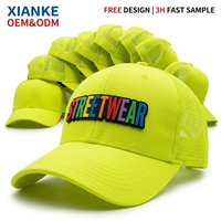 Casquette Trucker à profil moyen, personnalisable avec logo OEM, 6 panneaux, en mélange coton-éponge et polyester, dos en maille avec coutures renforcées, Performance et Mode, Vente en gros