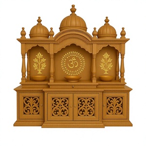 Grand Teak Wooden Pooja Ghar <b>Mandir</b> Australia South Indian Style Teak Wood Temple For Puja Room Golden Temple <b>Mandir</b> for Home UK - Product Image 5