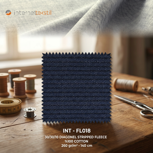 Tela de Felpa a Rayas Diagonales 100% Algodón, 260GSM, 55/56 Pulgadas, Tejido Suave y Duradero para Ropa de Niños y Niñas - Product Image 3