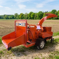 Broyeur de bois mobile diesel populaire en Chine pour la foresterie, déchiqueteuse de branches, machine à copeaux de bois à vendre