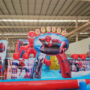 Grand <span class=keywords><strong>château</strong></span> <span class=keywords><strong>gonflable</strong></span> commercial combiné Spider-Man avec toboggan pour enfants et adultes, maison de rebond en plein air - Product Image 4