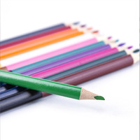 Crayons de couleur à double pointe avec logo personnalisé, 12 couleurs, vente en gros, OEM, ODM, fabricant, fournitures scolaires hexagonales