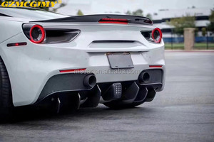 Diffusore Posteriore in Fibra di Carbonio Stile V di Alta Qualità, Separatore Paraurti Posteriore per <span class=keywords><strong>Ferrari</strong></span> <span class=keywords><strong>488</strong></span> - Product Image 6