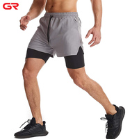 Shorts de sport athlétiques 2-en-1 pour hommes, de haute qualité, respirants, légers, anti-transpiration, pour l'entraînement estival et la gym
