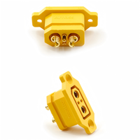 Connecteurs de câblage en laiton plaqué or Amass XT90E(2+2)-F 4 broches mâle/femelle à montage sur panneau étanches IP40 DC500V 45A