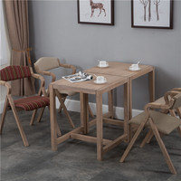 Table basse moderne minimaliste style vieilli pour petit appartement, ensemble table et chaises de salle à manger carrées en bois massif vintage