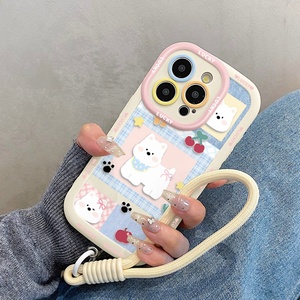 <span class=keywords><strong>Cover</strong></span> TPU cartone animato Terrier bianco dell'altopiano dell'ovest per iPhone 16 Pro Max per <span class=keywords><strong>Apple</strong></span> 15 Pro 14 per le donne 13 con cordino - Product Image 1