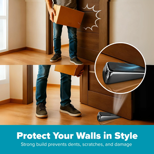 Fermaporta Triangolare Robusto Antiscivolo in Lega di Zinco e Gomma per Legno, Piastrelle e Moquette - Product Image 5