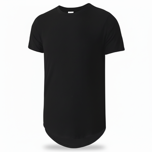 Hip-Hop High Low Curve Hem Camisetas de manga corta Buena calidad Diseño superior Camisas casuales de alta calidad - Product Image 1