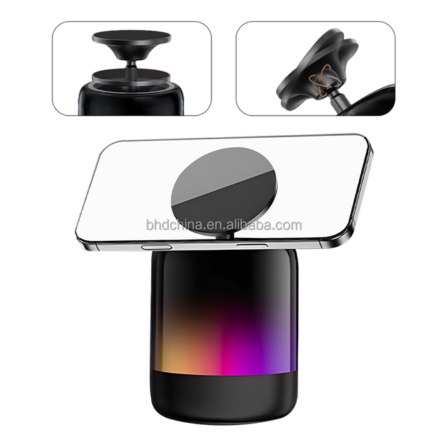 2 in 1 Bluetooth Speaker with Magnetic Phone Holder Portable Wireless Speaker RGB Light Sound Box for iPhone for Samsung