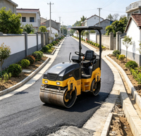 Rouleau compresseur vibrant portatif et maniable pour la compactation d'asphalte, idéal pour les travaux municipaux et résidentiels