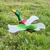 Artesanías de hierro para jardinería, artesanías de metal, adornos de plástico para flores, decoraciones de jardín para exteriores, adornos de pájaros que se mueven con el viento.