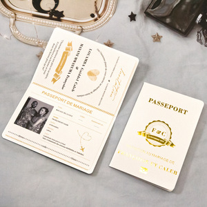 Thème de voyage carte <span class=keywords><strong>d</strong></span>'embarquement passeport Anime amour Invitations de mariage imprimables papier UV Destination modèle <span class=keywords><strong>d</strong></span>'invitation de mariage - Product Image 2