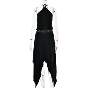 Vestido halter para mujer, color liso, fibra modal, sin espalda, ajuste informal para uso de ocio - Product Image 5