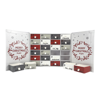Boîte de rangement pour bijoux de luxe personnalisée, boîte de calendrier de l'avent, boîte cadeau de Noël, laminage mat, emballage en papier recyclable, 12 jours