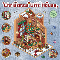 Dessin animé découpé mignon et amusant décoration microscopique cadeau de Noël maison autocollants pour ordinateurs portables et ordinateurs