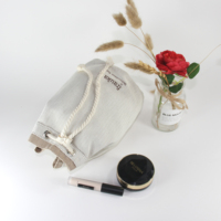 Sac fourre-tout en toile organique épaisse avec cordon de serrage, pochette cosmétique durable en coton, organisateur de rangement réutilisable pour bouteilles, idéal pour un usage quotidien