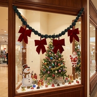 Guirlande de Noël extra large en tissu avec nœuds, 1,8 m, pour escalier, porte, fenêtre, ou toile de fond de fête