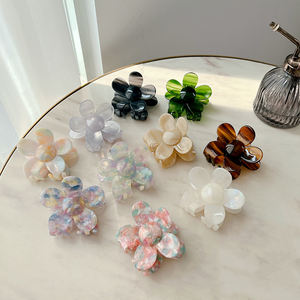 Vente en gros de serre-tête haut de gamme dégradé en fleur en acétate à la mode griffes de <span class=keywords><strong>cheveux</strong></span> florales brillantes pour femmes - Product Image 5
