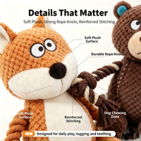 Jouets pour chiens en peluche écologiques en gros, jouets à mâcher interactifs en corde de coton pour chiots et petits chiens, pour le nettoyage des dents et la traction