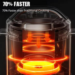 หม้อหุงข้าวอลูมิเนียมสแตนเลสสตีลใช้ในครัวเรือนแบบดิจิทัลหม้อหุงข้าวอเนกประสงค์ใหม่ล่าสุด6L ตั้งโปรแกรมได้อัจฉริยะ - Product Image 3