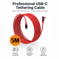 Câble d'extension USB Type C 5M 5 Gbps, transfert de données haute vitesse 5 Gbps à faible latence, cordon TPE flexible, VR, industriel, médical, vente en gros